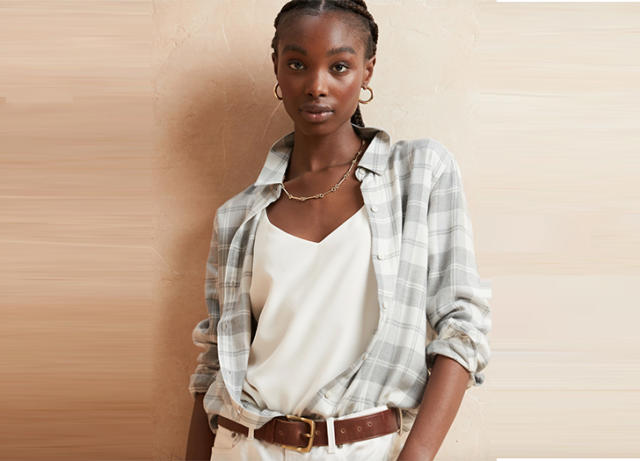 BDG + Caleb Cropped Flannel Shirt