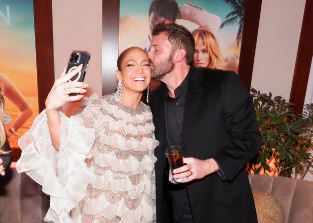 Jennifer Lopez and Ben Affleck celebrate the release of Shotgun Wedding