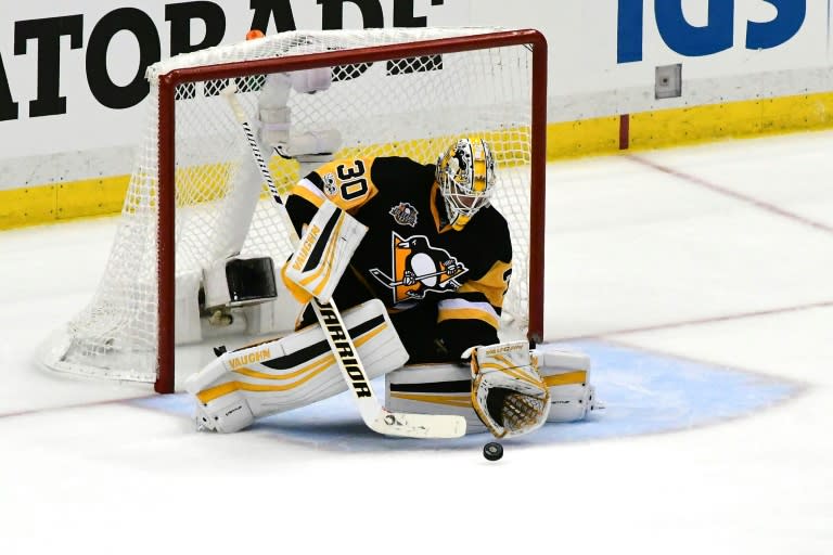 Matt Murray of the Pittsburgh Penguins makes a save against the Ottawa Senators on May 21, 2017