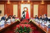 Chinese Foreign Minister Wang Yi and Pakistani Foreign Minister Shah Mehmood Qureshi attend a meeting at Diaoyutai State Guesthouse in Beijing, China, March 19, 2019. Andrea Verdelli/Pool via REUTERS