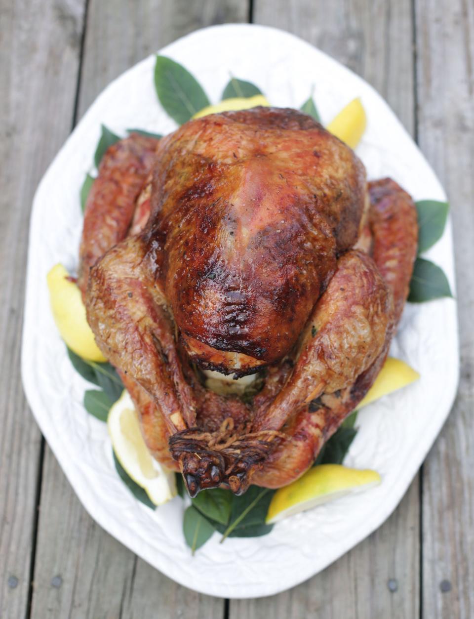 A roasted Thanksgiving turkey.