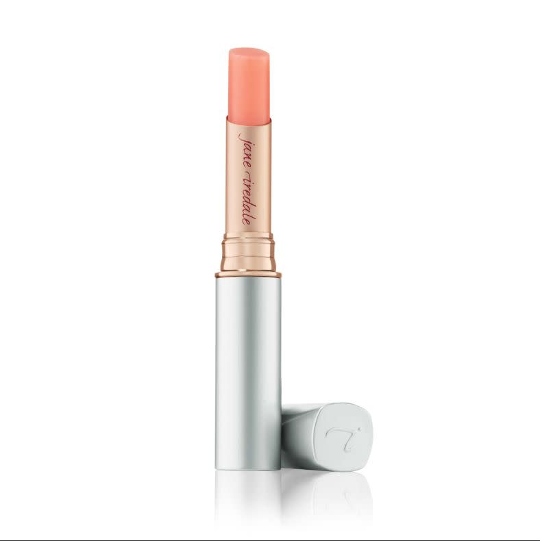 <strong><a href="https://www.dermstore.com/product_Just+Kissed+Lip+and+Cheek+Stain_32182.htm" target="_blank" rel="noopener noreferrer">Jane Iredale Just Kissed cheek and lip balm (seen here in Forever Pink)</a>; available in three colors, $25</strong>