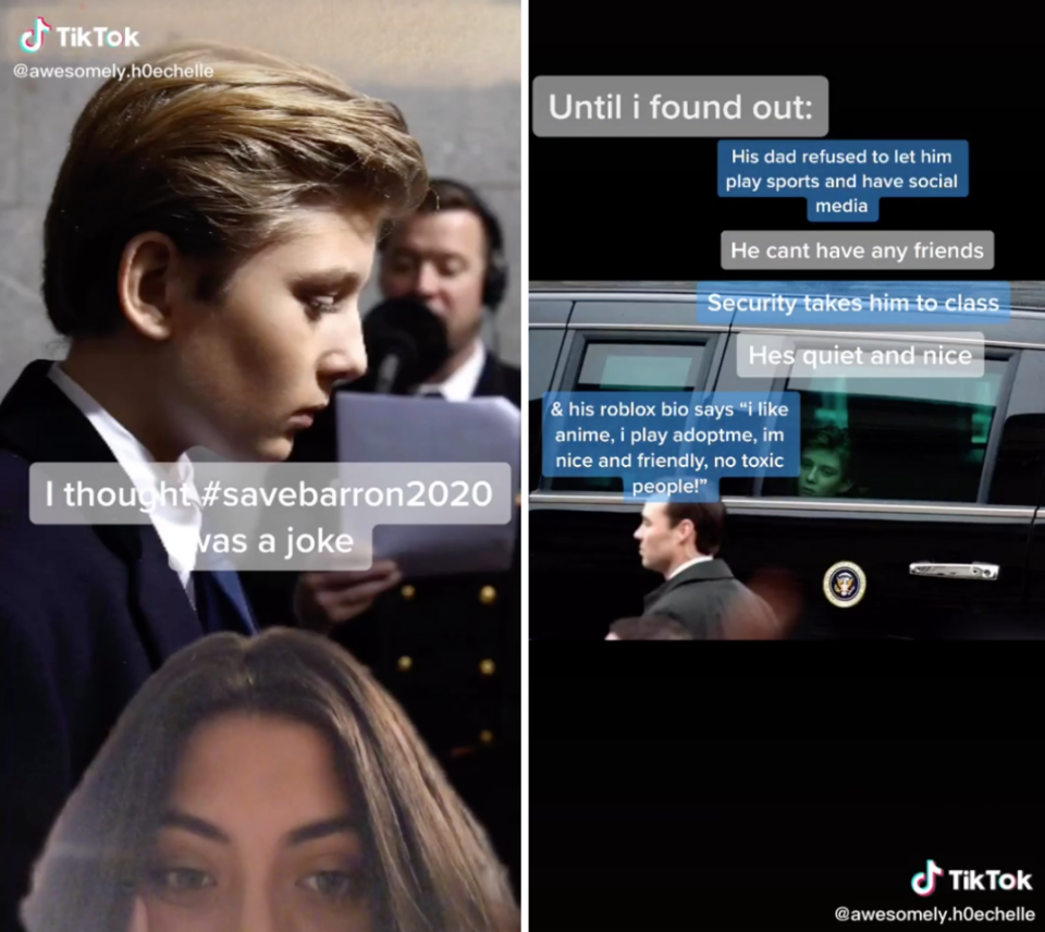 Unbegründete Behauptungen, dass Barron keine Freunde haben darf, haben den Trend losgetreten. Foto: TikTok