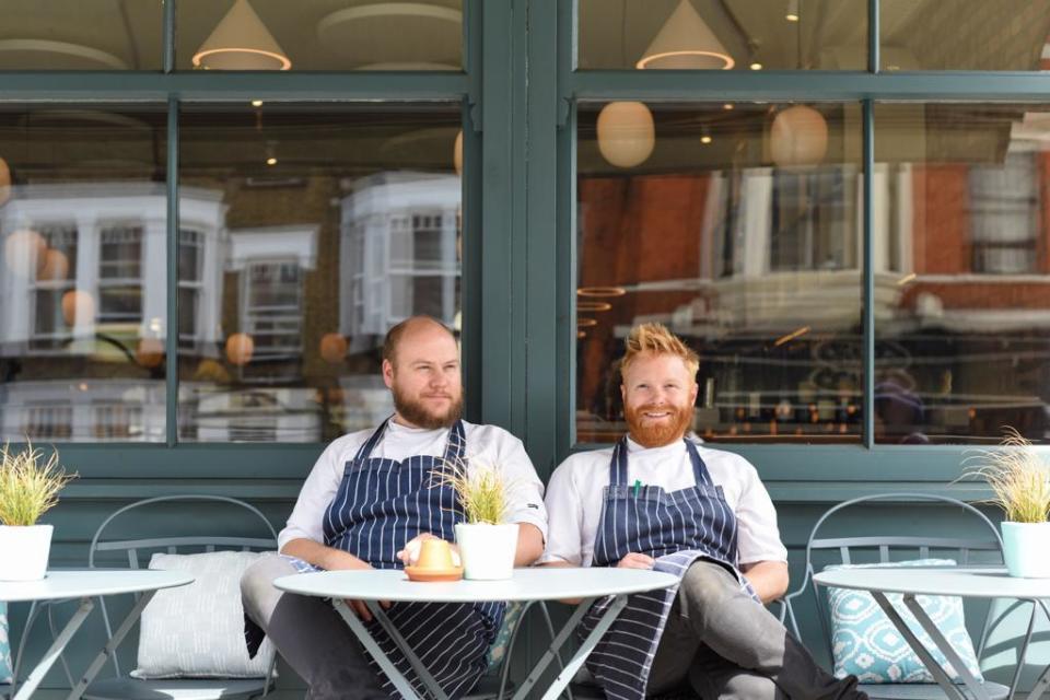 Miller (right) speaks fluidly and with humour about his past kitchens and colleaguesDan Miller