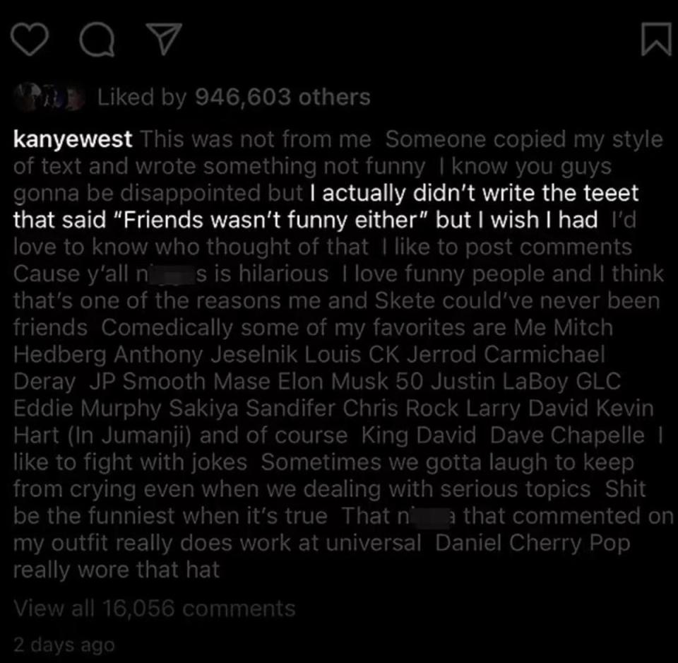 Courteney Cox highlighted Kanye West’s comment in her video (Couteney Cox / Kanye West)