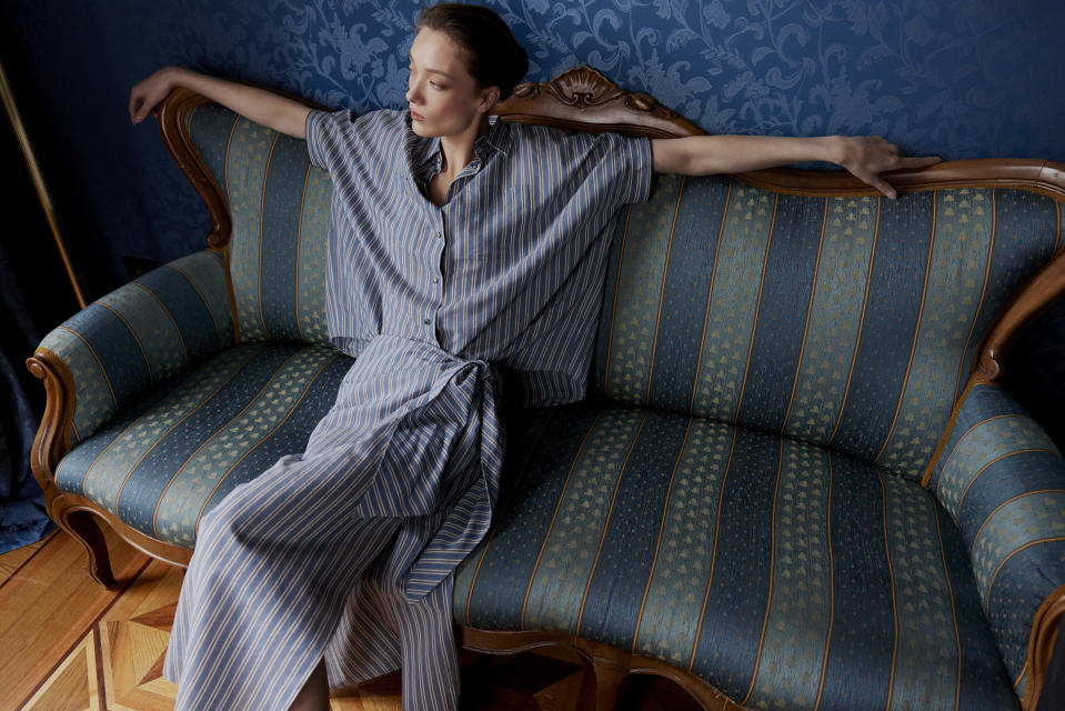 A look from the Brunello Cucinelli capsule with Mytheresa.