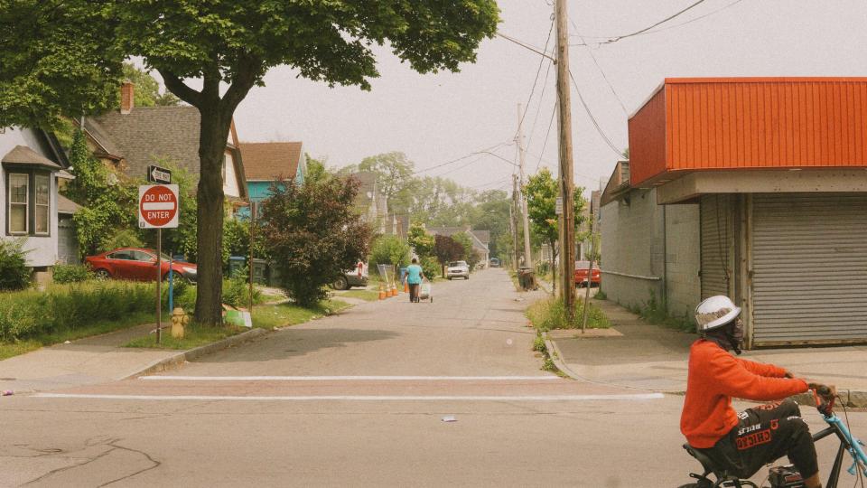 Clinton Avenue on a hot summer day.