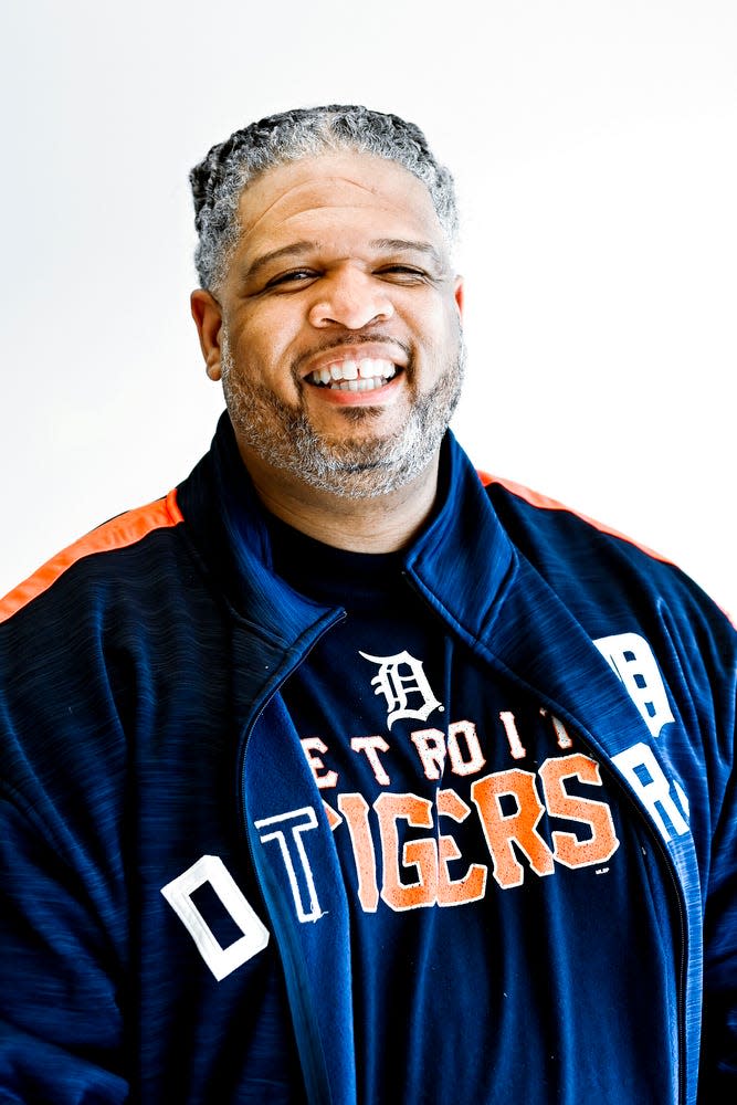 Marcus Leslie, owner of Leslie's Cheesecakes, on Wednesday, March 10, 2021, in the accelerator kitchen at the Allen Neighborhood Center in Lansing.