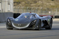 <p>According to designer <strong>Franz von Holzhausen</strong> (born 1968), who now works at Tesla but spent three years at Mazda, the Furai “purposely blurs boundaries that have traditionally distinguished street cars from racing cars”. At heart, it actually was a racing car – specifically a<strong> Courage C65</strong> – but Mazda created a new body based on its Nagare design philosophy, which emphasised flow in both its styling and its air management.</p><p>The engine was a <strong>triple-rotor</strong> which ran on ethanol and produced <strong>450bhp</strong>. The Furai would probably have needed a lot of development work before it could be used on the road, but that’s now a moot point because it was destroyed by fire during a photo shoot in 2008.</p>