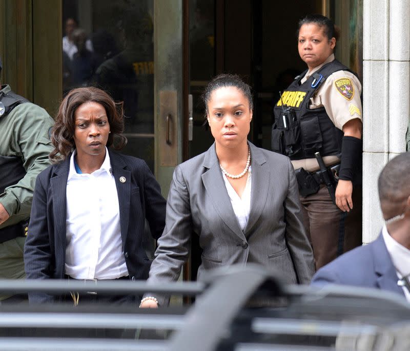 FILE PHOTO: City State's Attorney Marilyn Mosby departs the courthouse in Baltimore