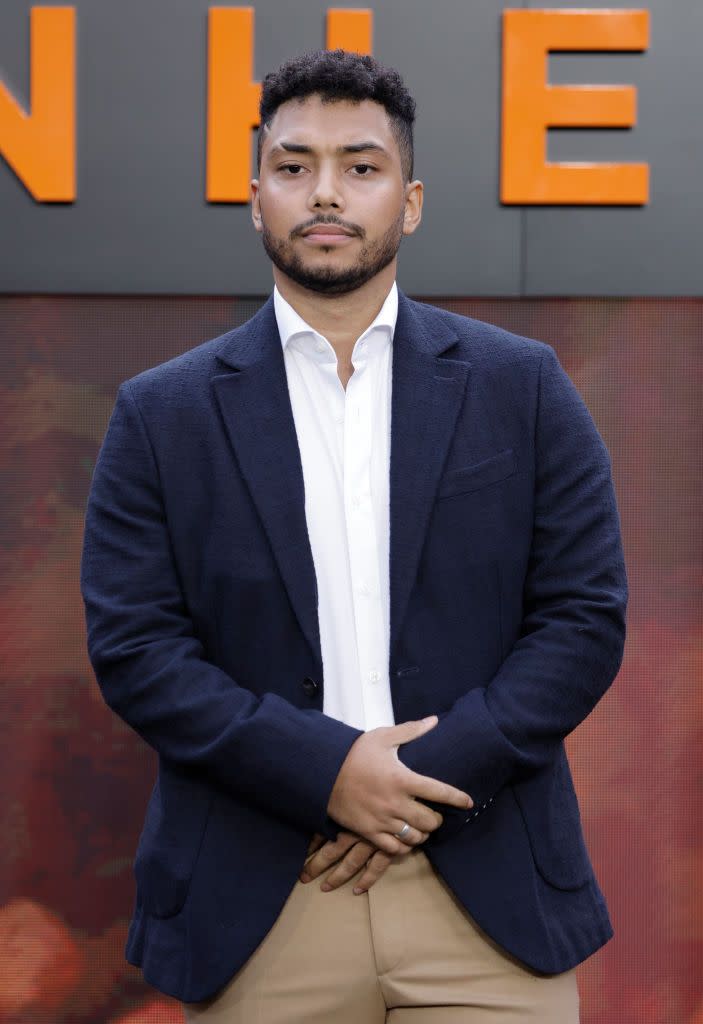 london, england july 13 chance perdomo attends the oppenheimer uk premiere at the odeon luxe leicester square on july 13, 2023 in london, england photo by john phillipsgetty images