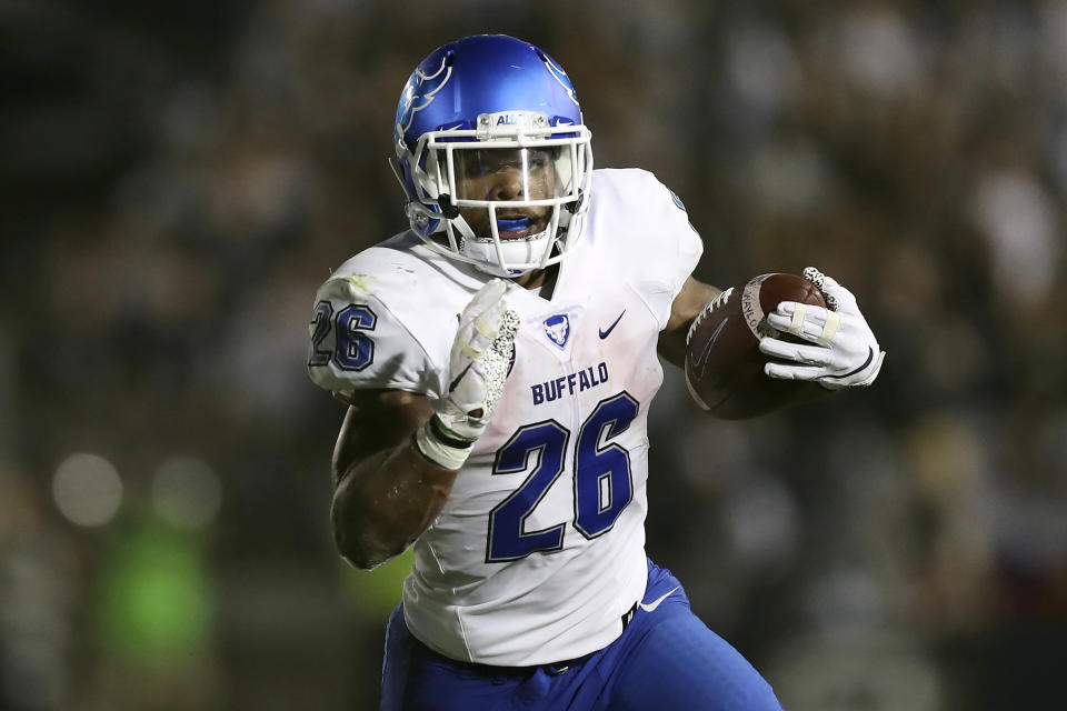 Buffalo RB Jaret Patterson is one of the most productive runners in college football. (AP Photo/Steve Luciano, File)