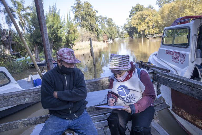 En lanchas los censistas se desplegaron por los arroyos del Delta, en Tigre 