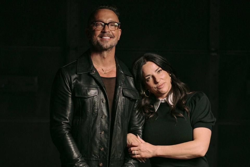 <p>Miguelangel Lugo</p> Carl Lentz (left) and Laura Lentz.