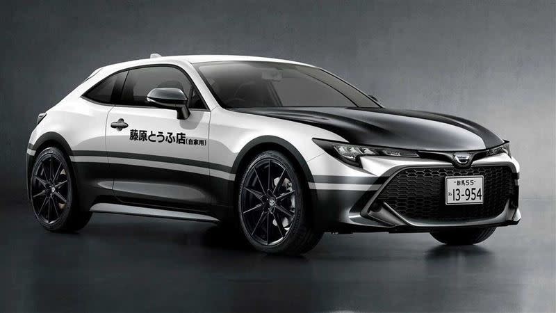 Corolla Sport《頭文字D》特仕車渲染圖。（圖／翻攝Motor1網站）