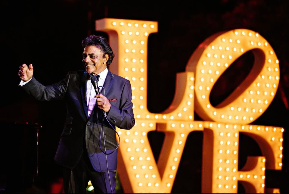 Johnny Mathis, shown here in concert, will perform Thursday in the Palace Theatre.