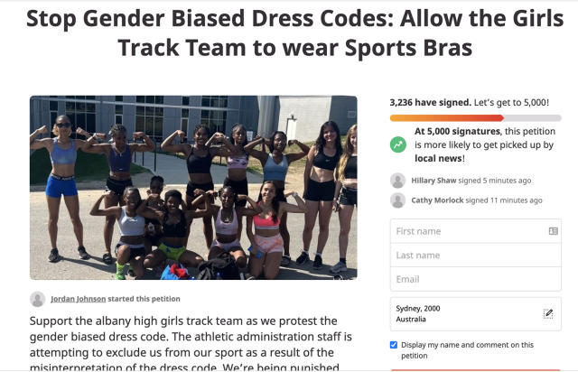 High School track members suspended after sports bra controversy