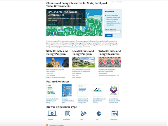 Original version of the climate and energy resources page.