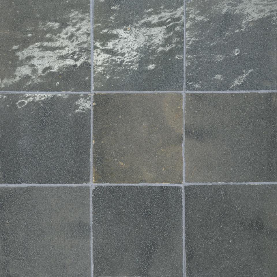 Gray glossy tiles