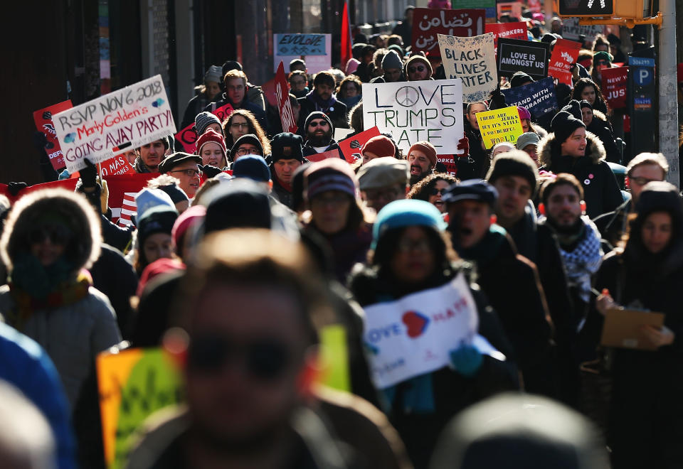 Activists hold Martin Luther King Day marches