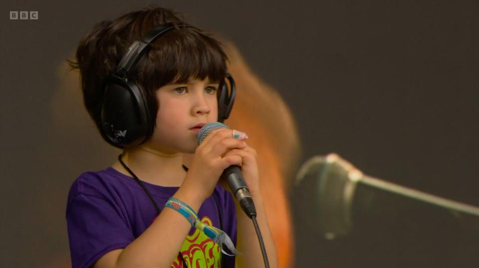 The young performer had his name chanted by thousands while on stage (BBC/PA) (PA Media)