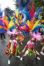 <p>Young performers take part in the Notting Hill Carnival on August 28, 2016 in London, England. The Notting Hill Carnival, which has taken place annually since 1964, is expected to attract over a million people. The two-day event, started by members of the Afro-Caribbean community, sees costumed performers take to the streets in a parade and dozens of sound systems set up around the Notting Hill streets. (Photo by Jack Taylor/Getty Images) </p>
