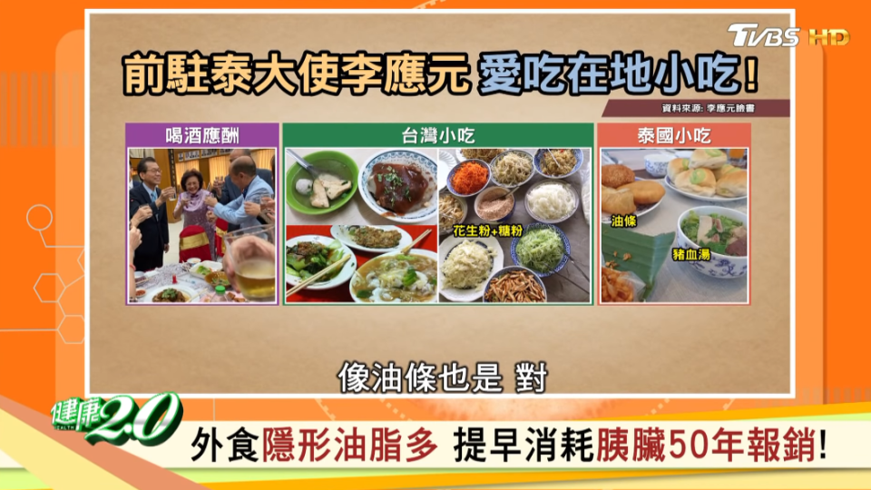 李應元平日常喝酒應酬、吃較高油脂食物。（圖／TVBS）