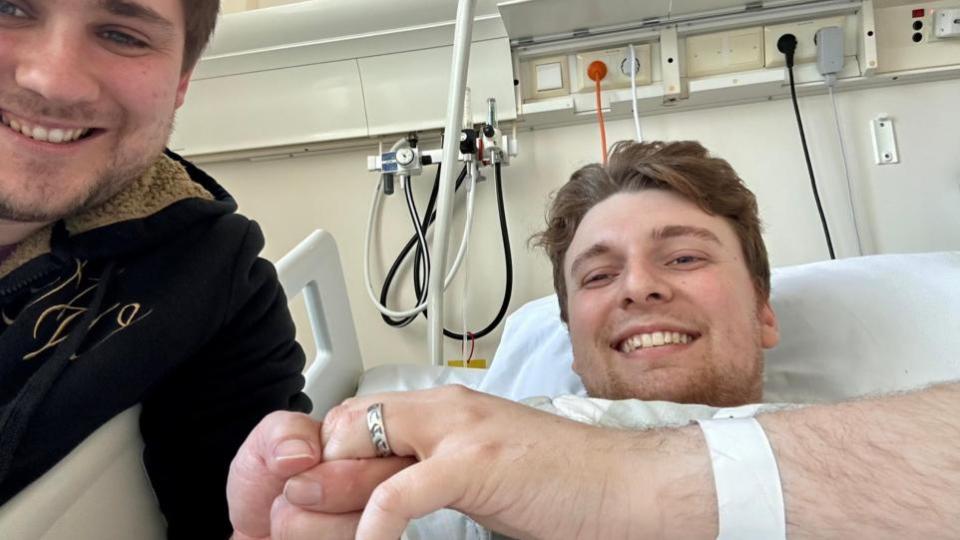 Eastern Daily Press: Zak Nelson, left, and Elliot Griffiths got engaged in an Icelandic hospital after being involved in a car crash 