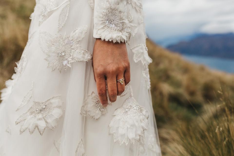 The social media star married photographer Luke Shadbolt at Rippon Hall in Lake Wanaka—a biodynamic vineyard that believes that the energy and love from each wedding goes into the earth and helps the grapes grow.