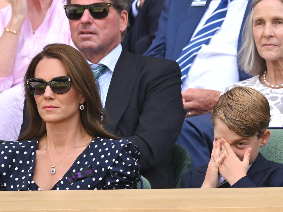 Kate Middleton and Prince George at the Men's Singles Final on July 10, 2022 in London, England.