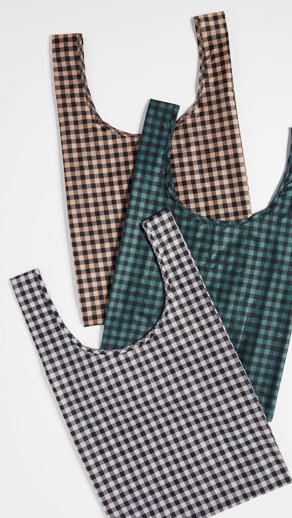 Gingham Three-Set Totes