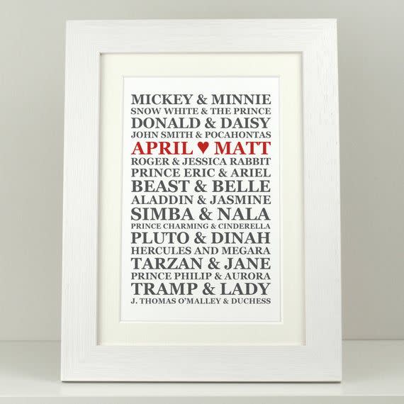 31) Disney Couples Print