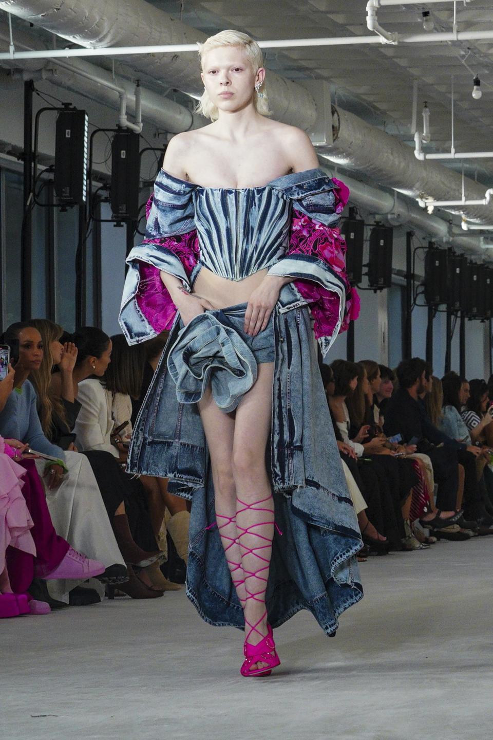 Fashion from the Prabal Gurung Spring Summer 2023 collection is modeled during Fashion Week, Saturday Sept. 10, 2022 in New York. (AP Photo/Bebeto Matthews)