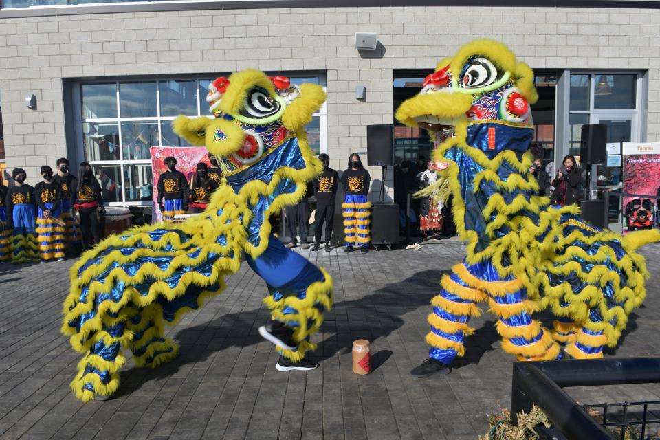 Dance performers at Winter Around the World at Robert C. Valade Park.