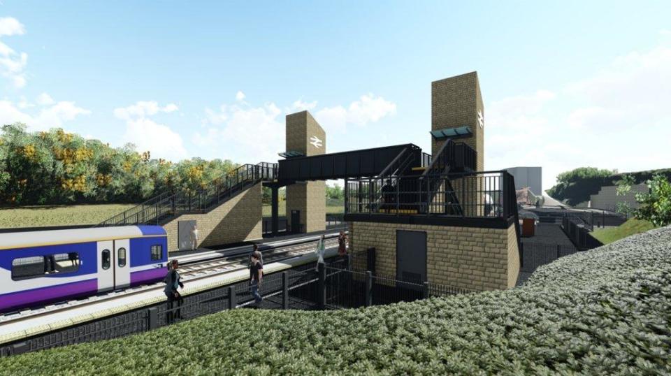Due to fully open this summer, the new, remodelled Morley station will sit 75 metres away from the existing one and be fully accessible, with a footbridge and lifts connecting the two platforms. The new station will boast longer platforms to provide space for faster, more frequent and greener trains with more seats available. (Photo: Network Rail)
