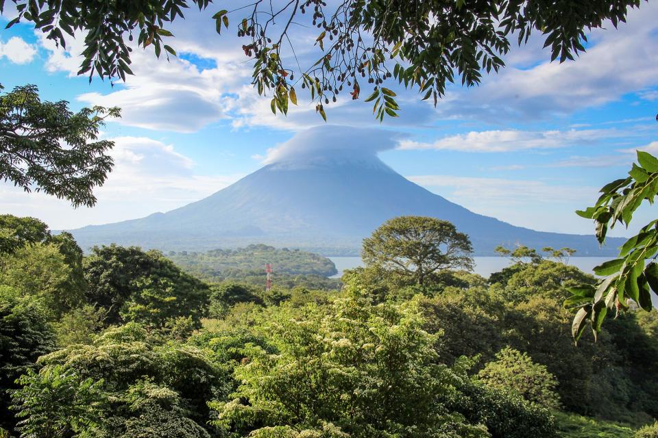 The jungle and a volcano in Moyogalpa, Nicaragua