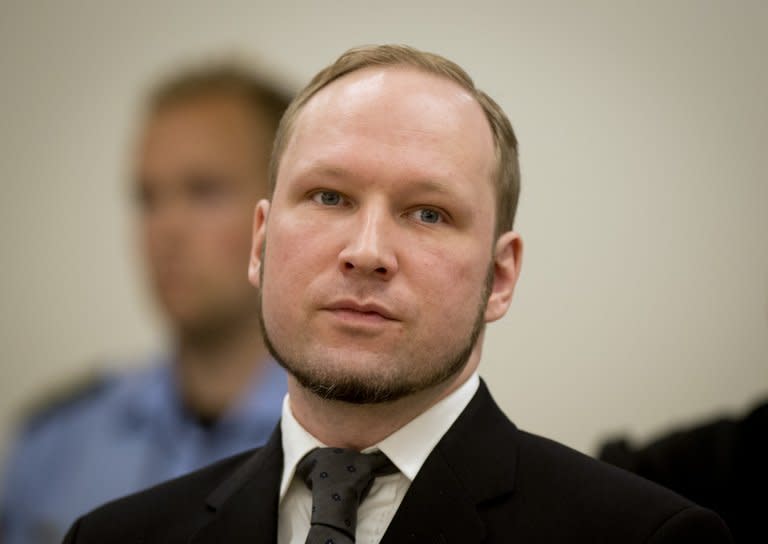 Norwegian mass murderer Anders Behring Breivik arrives at the courthouse in Oslo, on August 24, 2012. A 23-year-old who survived Breivik's shooting in Utoeya on July 22, 2011, was been elected to the Norwegian Parliament on September 9, 2013