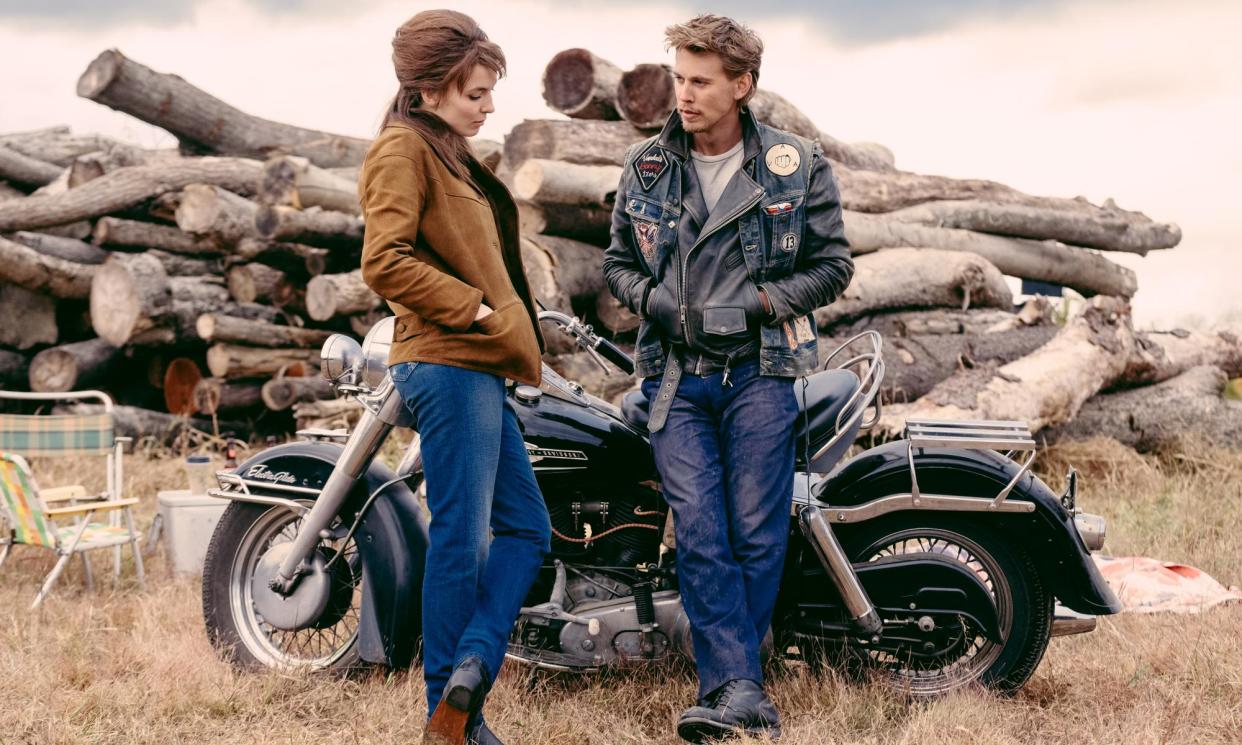 <span>Jodie Comer, ‘superb’ as Kathy, with Austin Butler as Benny in The Bikeriders.</span><span>Photograph: Kyle Kaplan/Focus Features</span>