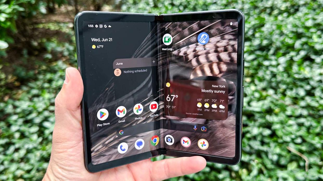  Google Pixel Fold shown in hand. 