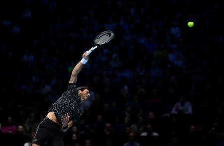 Tennis - ATP Finals - The O2, London, Britain - November 18, 2018 Serbia's Novak Djokovic in action during the final against Germany's Alexander Zverev Action Images via Reuters/Tony O'Brien