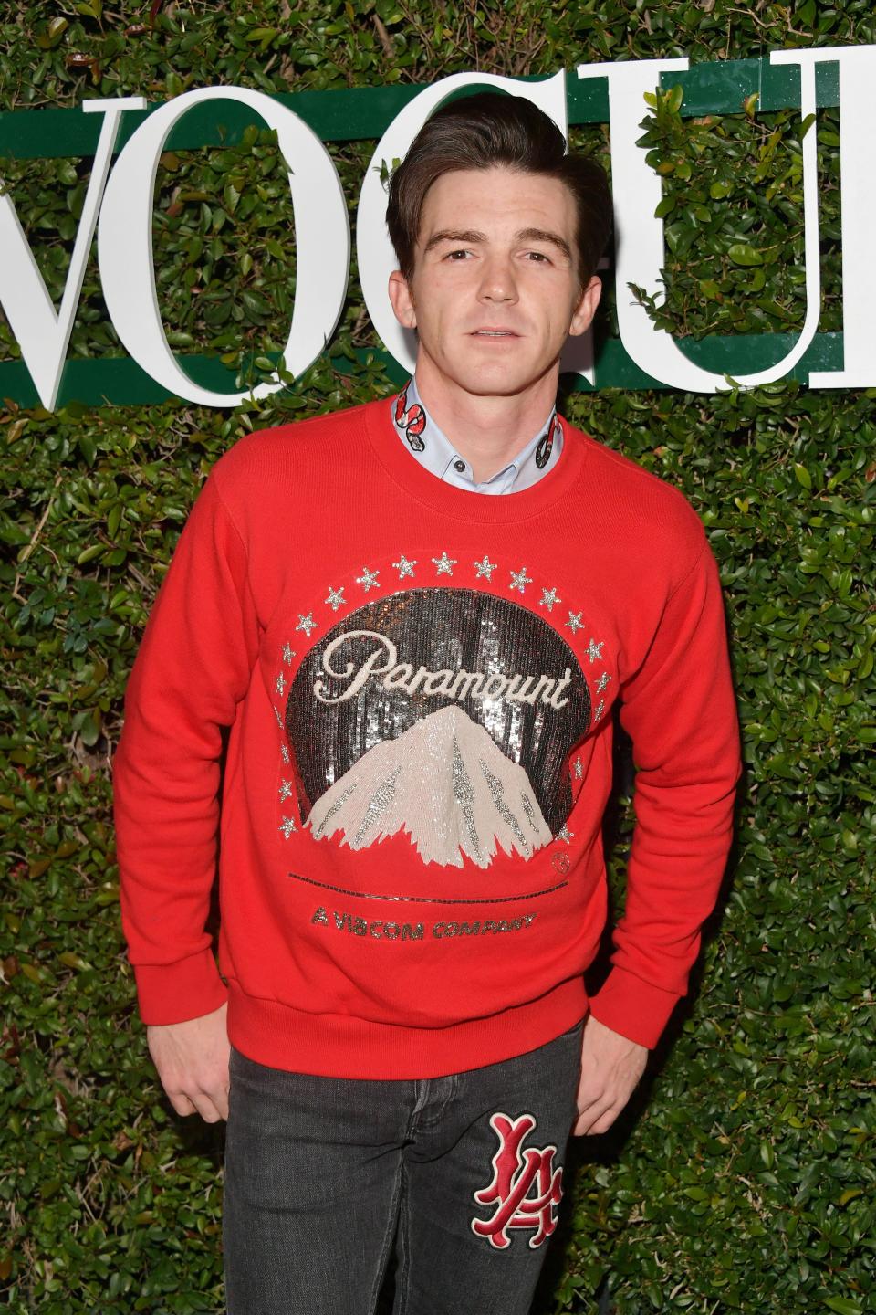 Drake Bell attends Teen Vogue's 2019 Young Hollywood Party Presented By Snap at Los Angeles Theatre on February 15, 2019 in Los Angeles, California. The actor spoke about the impact of "Quiet on Set" in a new episode of the documentary series.