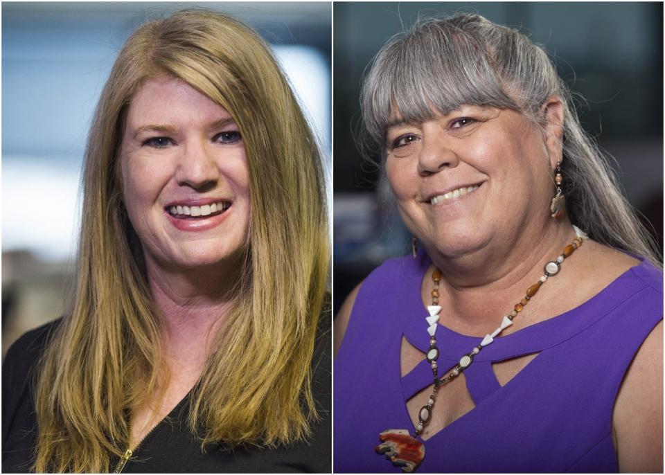 Arizona Republic photojournalist Cheryl Evans and Arizona Republic reporter Debra Utacia Krol.