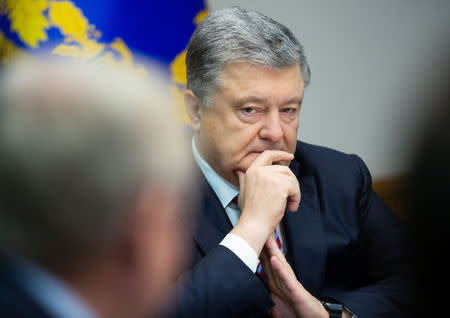 Ukrainian President Petro Poroshenko chairs a meeting on national defence and security in Kiev, Ukraine November 30, 2018. Mykhailo Markiv/Ukrainian Presidential Press Service/Handout via REUTERS