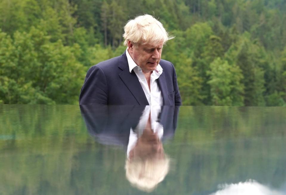 Prime Minister Boris Johnson at the G7 summit in Schloss Elmau, in the Bavarian Alps, Germany (PA) (PA Wire)