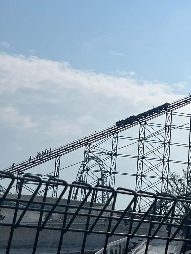 Thrillseekers at Blackpool Pleasure Beach had to take a terrifying walk down the rollercoaster after it stopped mid-ride for a second time in two weeks.

Visitors to the seaside resort reported The Big One, formerly known as the Pepsi Max Big One, stopped suddenly just after 3pm on Sunday afternoon (April 23). 


Credit: Lacey Cooke/MEN Media