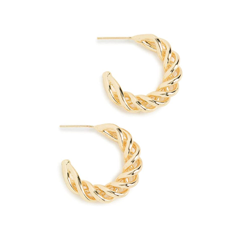 8) SHASHI Women's Nouveau Hoops, Gold, One Size