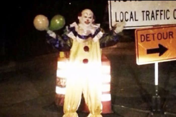 This clown was spotted on a quiet US road.