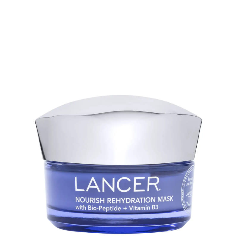 <p> <strong>Lancer Nourish Rehydration Mask with BioPeptide Vitamin B3, $100, <a href="https://howl.me/ckeBTyP4CE4" rel="nofollow noopener" target="_blank" data-ylk="slk:available here;elm:context_link;itc:0;sec:content-canvas" class="link ">available here</a>: </strong>"Between the scorching temperatures outside and the overly-air-conditioned climate inside, my skin has been inflamed and unhappy lately. (Same, pal.) This soothing, balancing mask has been a savior: The slick, thick gel delivers peptides and vitamin B3 (also known as <a href="https://fashionista.com/tag/niacinamide" rel="nofollow noopener" target="_blank" data-ylk="slk:niacinamide;elm:context_link;itc:0;sec:content-canvas" class="link ">niacinamide</a>) to moisturize, even out skin tone, prevent water loss and give skin a plump, happy finish."—Stephanie Saltzman, Beauty Director</p>