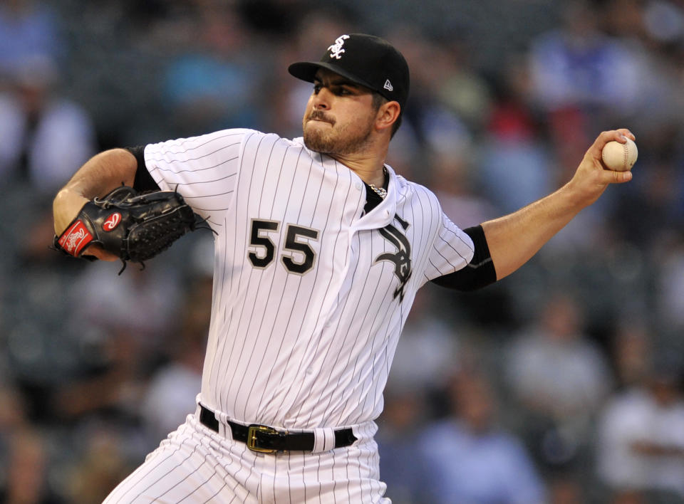 Chicago White Sox starter Carlos Rodon could help fantasy owners make up ground in strikeouts down the stretch. (AP Photo/Paul Beaty