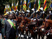 Zimbabwe's President Emmerson Mnangagwa arrives for the opening of Parliament in Harare, Zimbabwe, September 18, 2018. REUTERS/Philimon Bulawayo